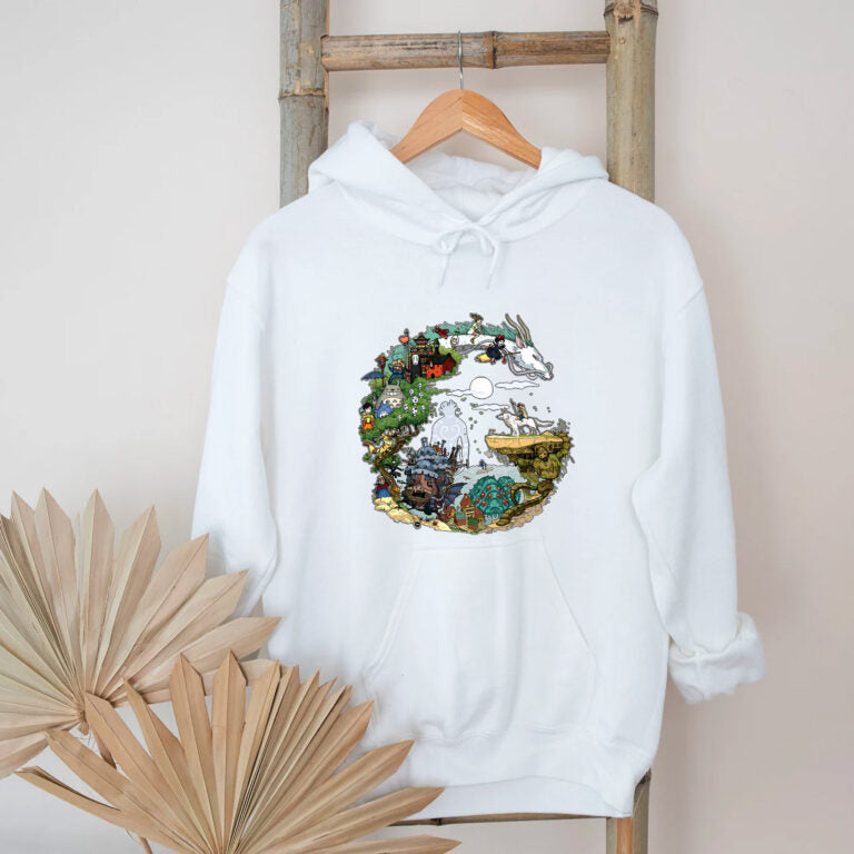 Studio Ghibli Characters Vintage Hoodie T-shirt Sweatshirt