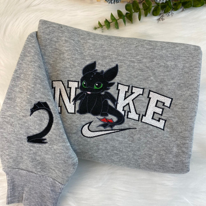 Sweatshirt Dreamworks Dragons Light Fury & Night Fury - Design Poche Faux - Taille Adulte - Coton Classique