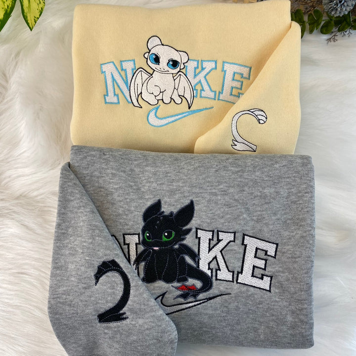 Toothless & Light Fury Nike Embroidered Sweatshirt