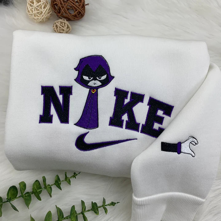 Raven,Starfire & Beast Boy Teen Titans Go Movies Embroidered Sweatshirt