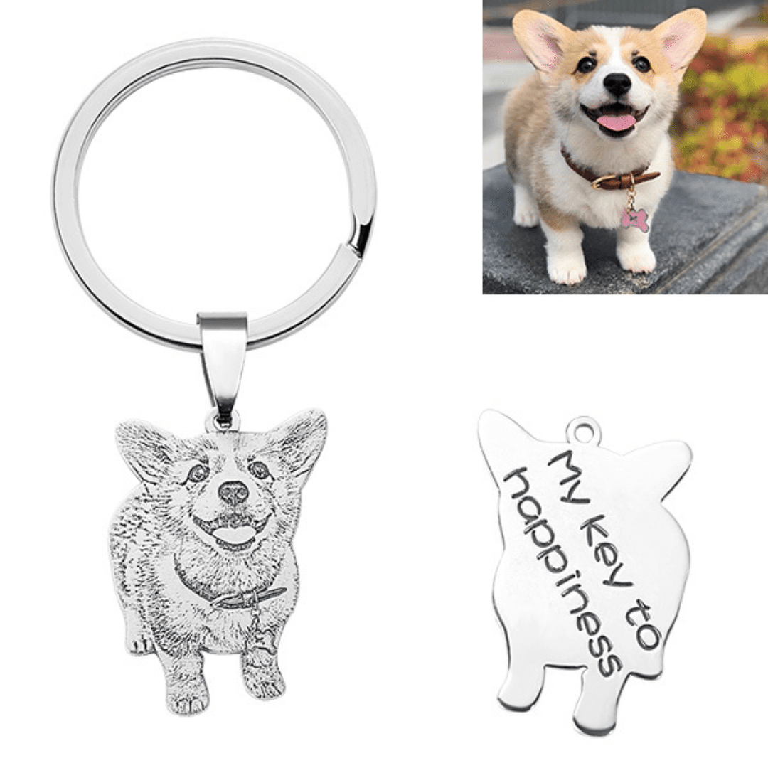 LIFELIKE CUSTOM ENGRAVED PET PHOTO KEYCHAIN