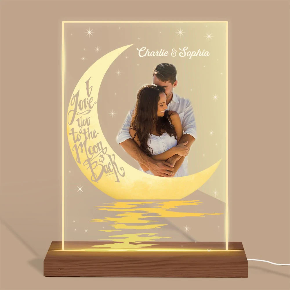 I LOVE YOU TO THE MOON AND BACK - PERSONALIZED ACRYLIC LED LAMP