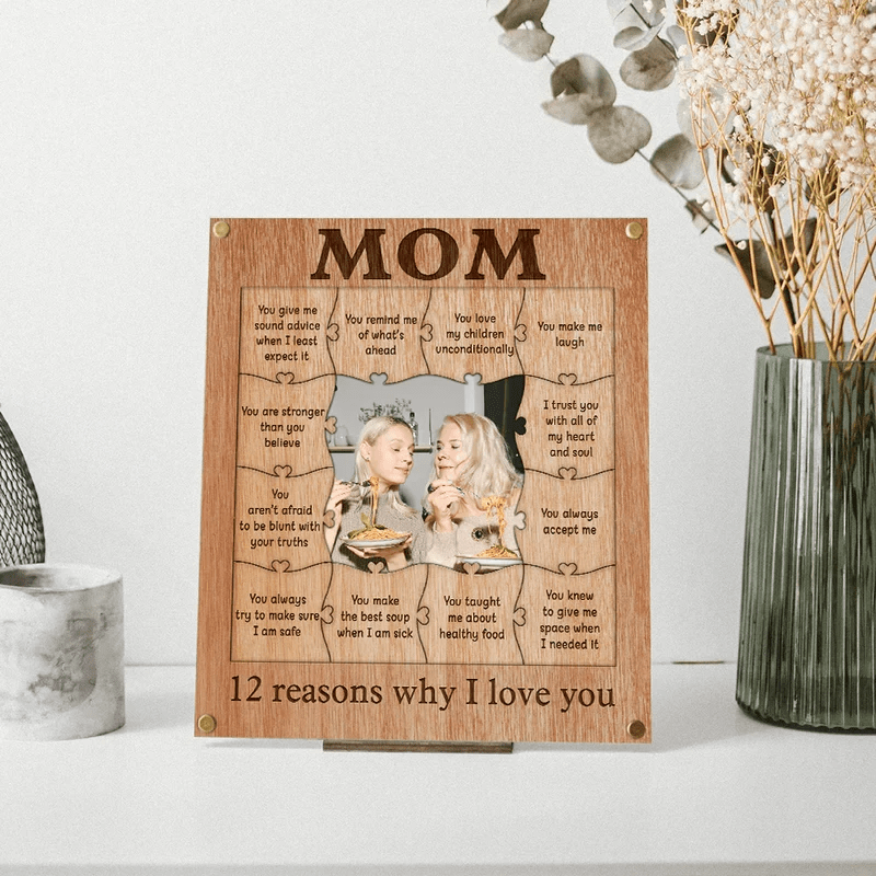 Personalized Wooden Puzzle Frame - Mom 12 Reasons Why I Love You