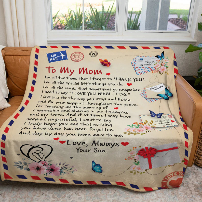 Letter for Mom - Personalized Giant Post Card Blanket