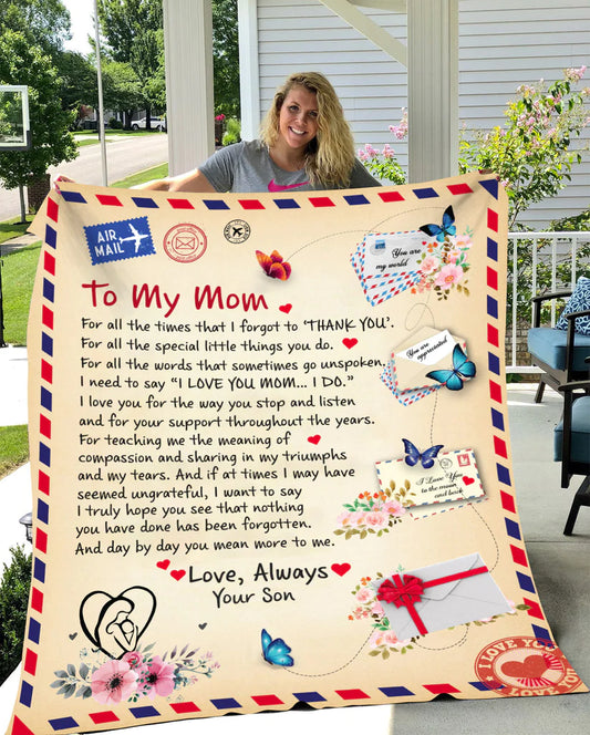 Letter for Mom - Personalized Giant Post Card Blanket