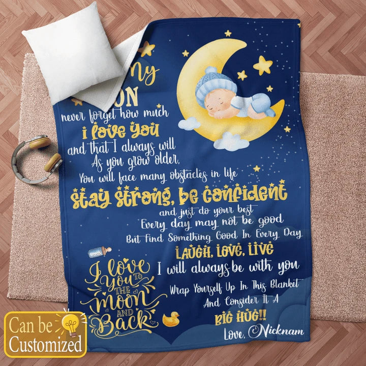 TO MY SON BABY BOY PERSONALIZED BLANKET