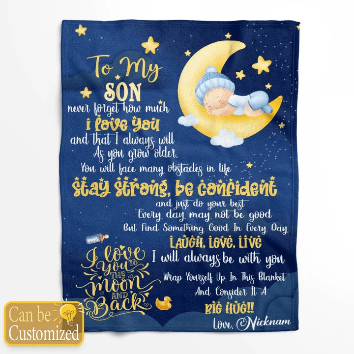 TO MY SON BABY BOY PERSONALIZED BLANKET