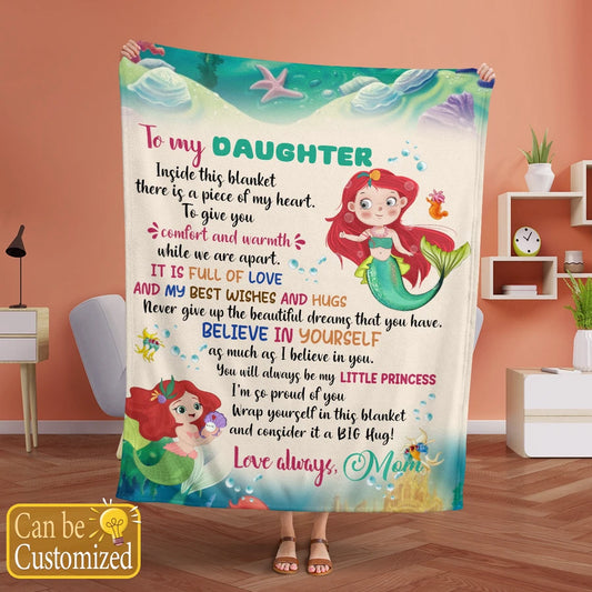 TO MY DAUGHTER MERMAID PERSONALIZED BLANKET