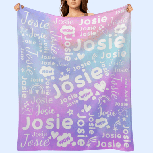 Multicolor Name Custom Blanket - Perfect Personalized Gifts For Birthday