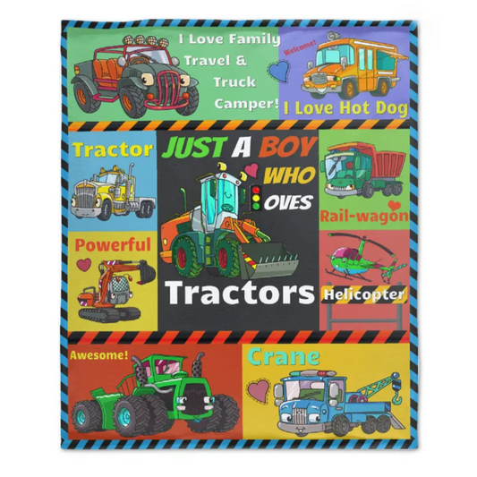 Just A Boy Who Loves Tractors Blanket - Gifts For Kids