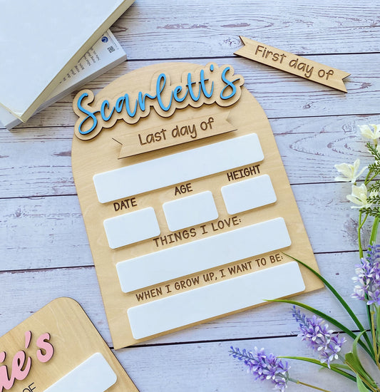 Personalized Engraved First/Last Day Of School Whiteboard