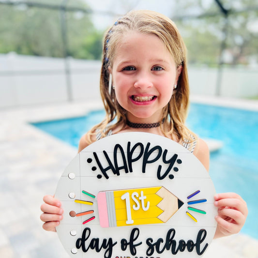Kids Name Interchangeable First Day of School Sign