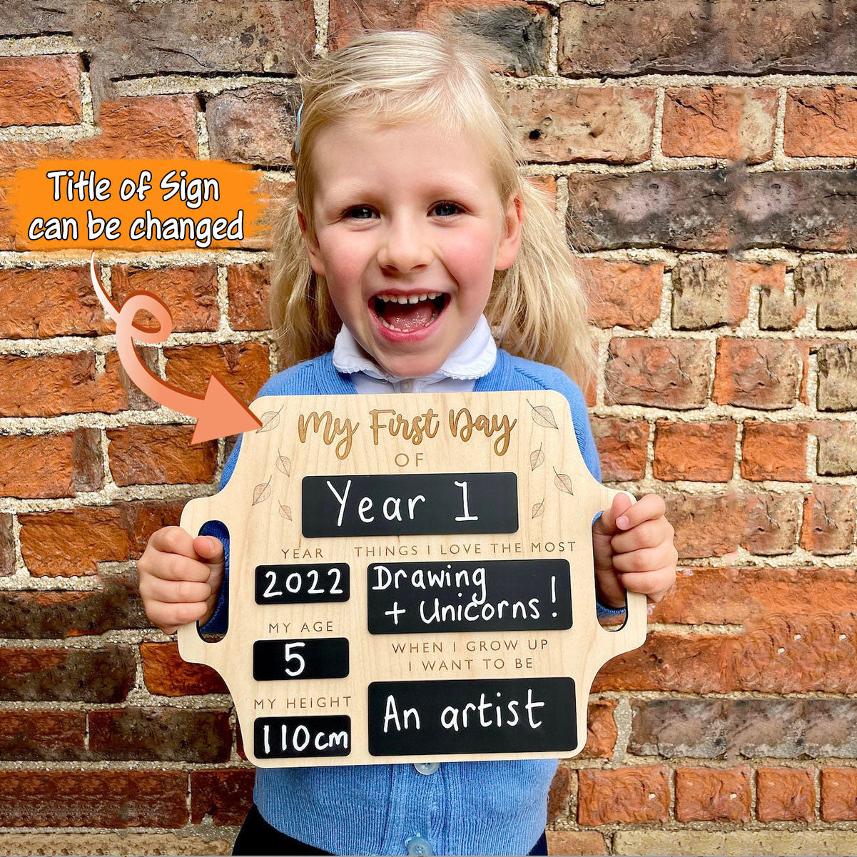 First Day of School Sign - Reusable Memory Photo Board with handles Back To School Gift