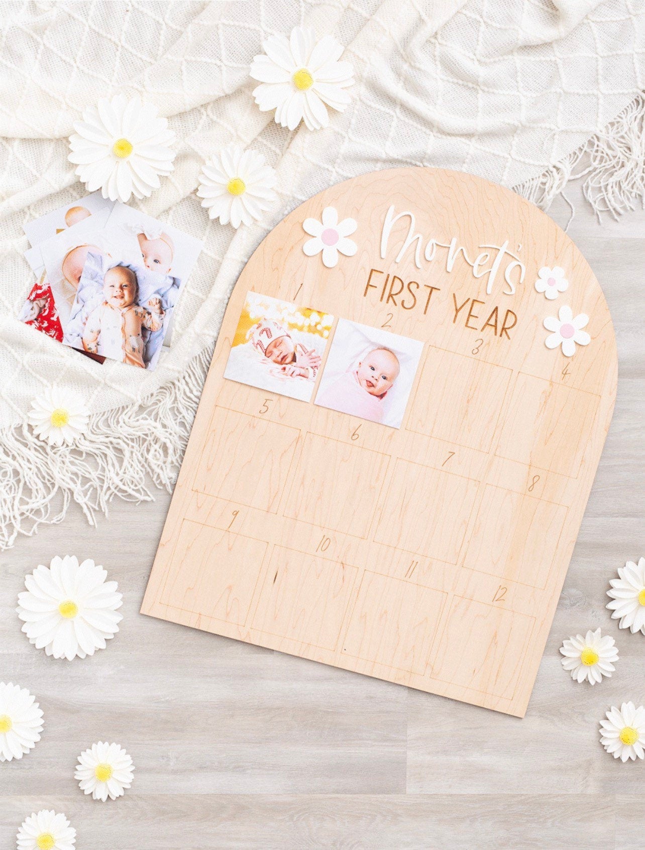 My First Year Photo Sign, Babies 1st Birthday Sign, One Year of Photo Board Wood, 1st Birthday Decorations, One Year of Baby Board