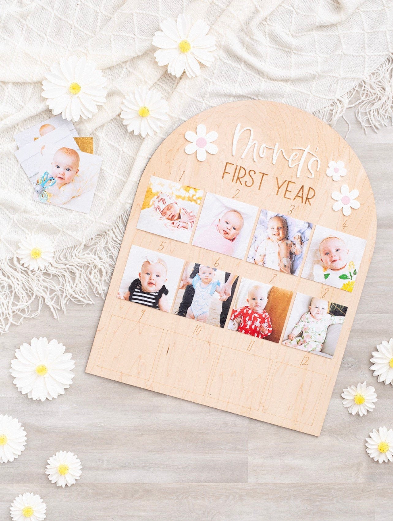 My First Year Photo Sign, Babies 1st Birthday Sign, One Year of Photo Board Wood, 1st Birthday Decorations, One Year of Baby Board