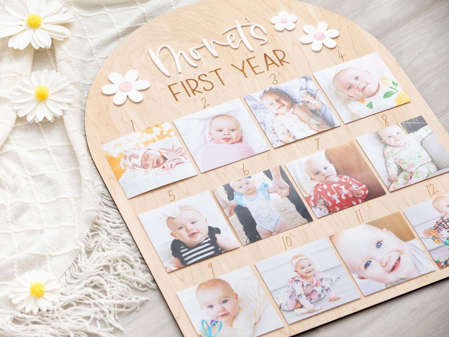 My First Year Photo Sign, Babies 1st Birthday Sign, One Year of Photo Board Wood, 1st Birthday Decorations, One Year of Baby Board