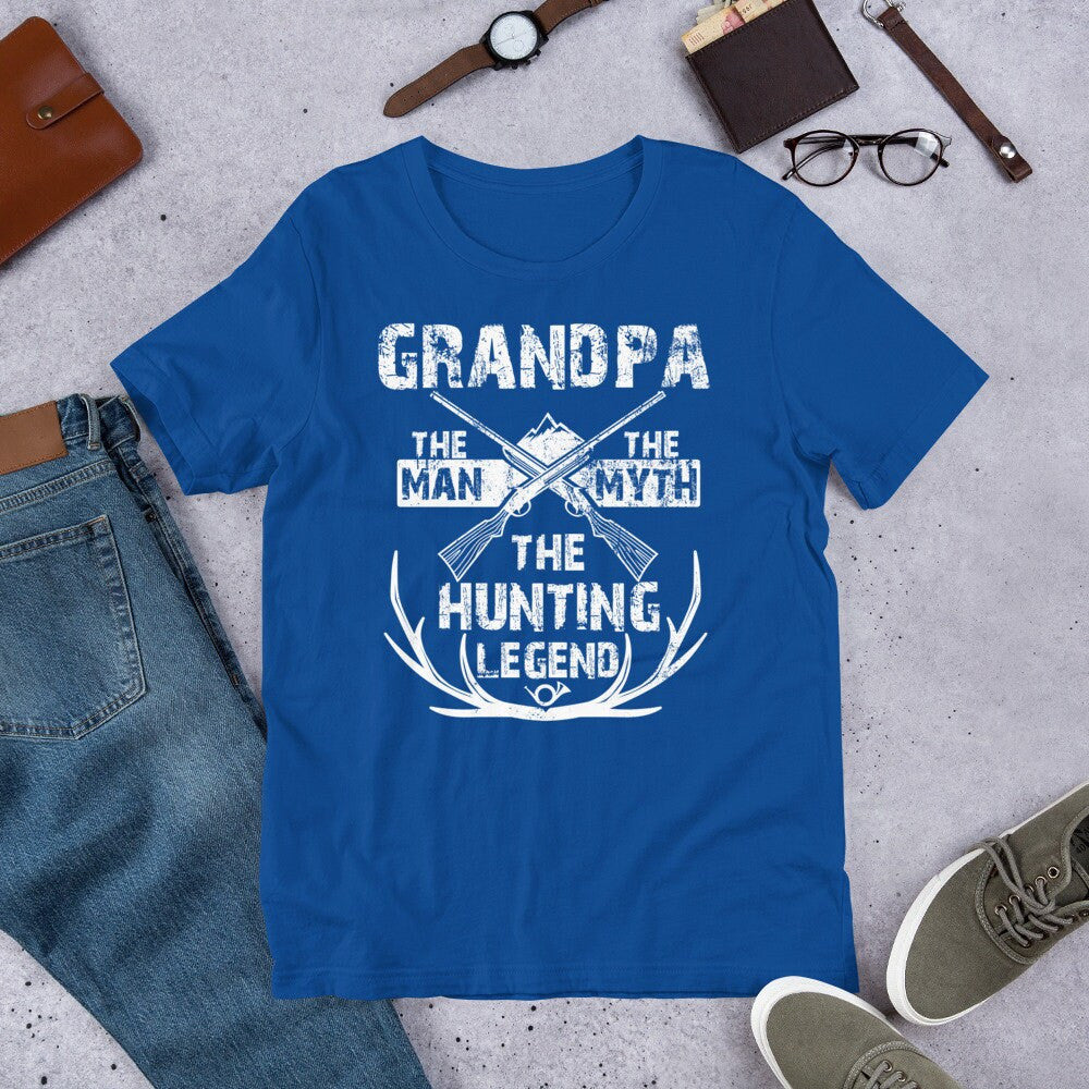 Funny Deer Hunting T-Shirt - Grandpa The Man The Myth The Hunting Legend - T-Shirt for Hunter