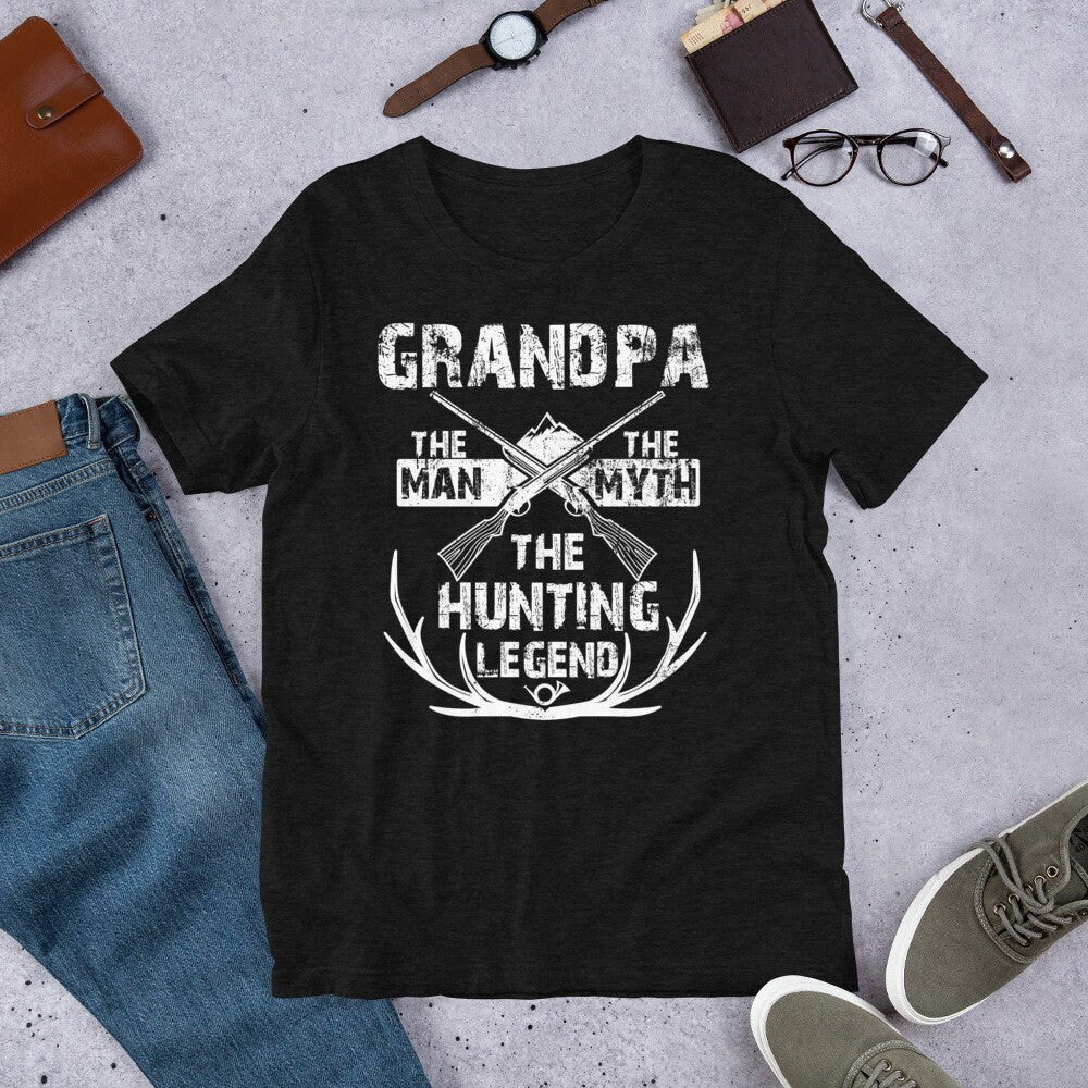 Funny Deer Hunting T-Shirt - Grandpa The Man The Myth The Hunting Legend - T-Shirt for Hunter