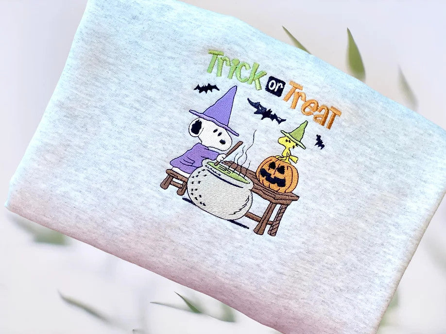 Trick or Treat Embroidered Sweatshirt