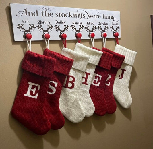 And The Stockings Were Hung Stocking Holder Personalized Sign Christmas