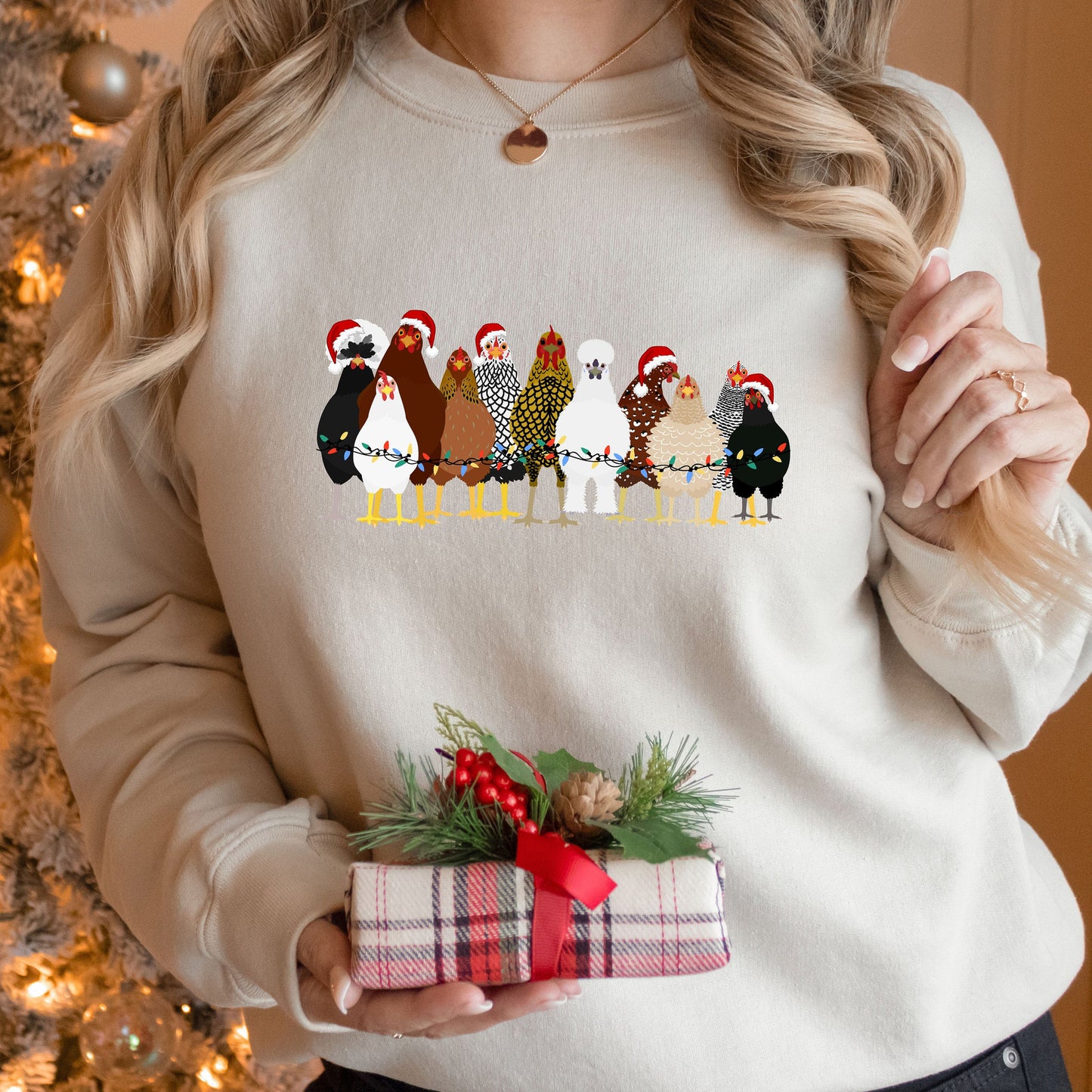 Cute Thank Giving Christmas Chickens Sweatshirt