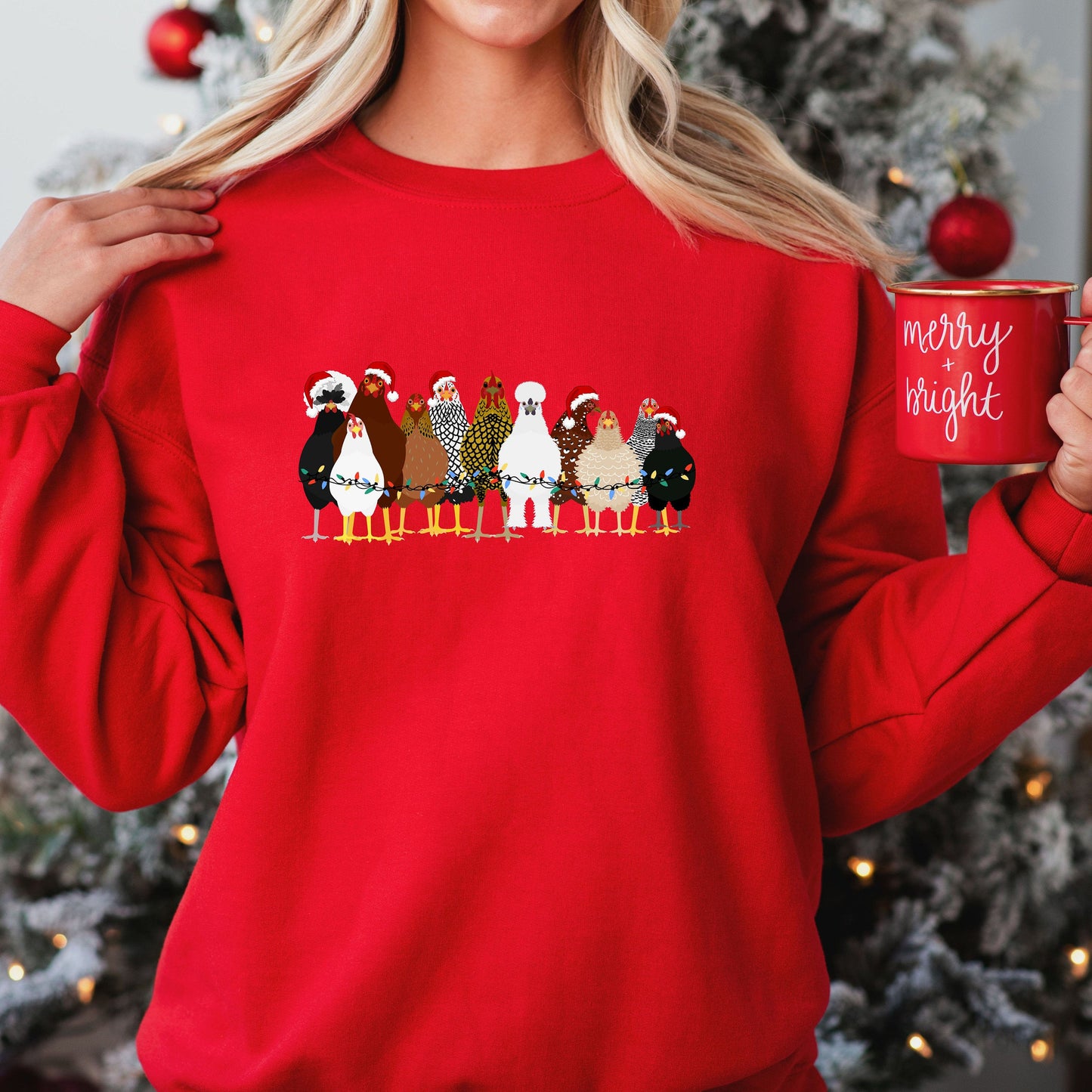 Cute Thank Giving Christmas Chickens Sweatshirt