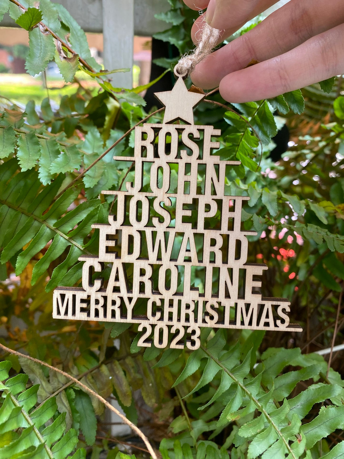 Family Christmas Ornament - Christmas Tree Ornament with Family Names - Christmas Tree Name Ornament - 2023