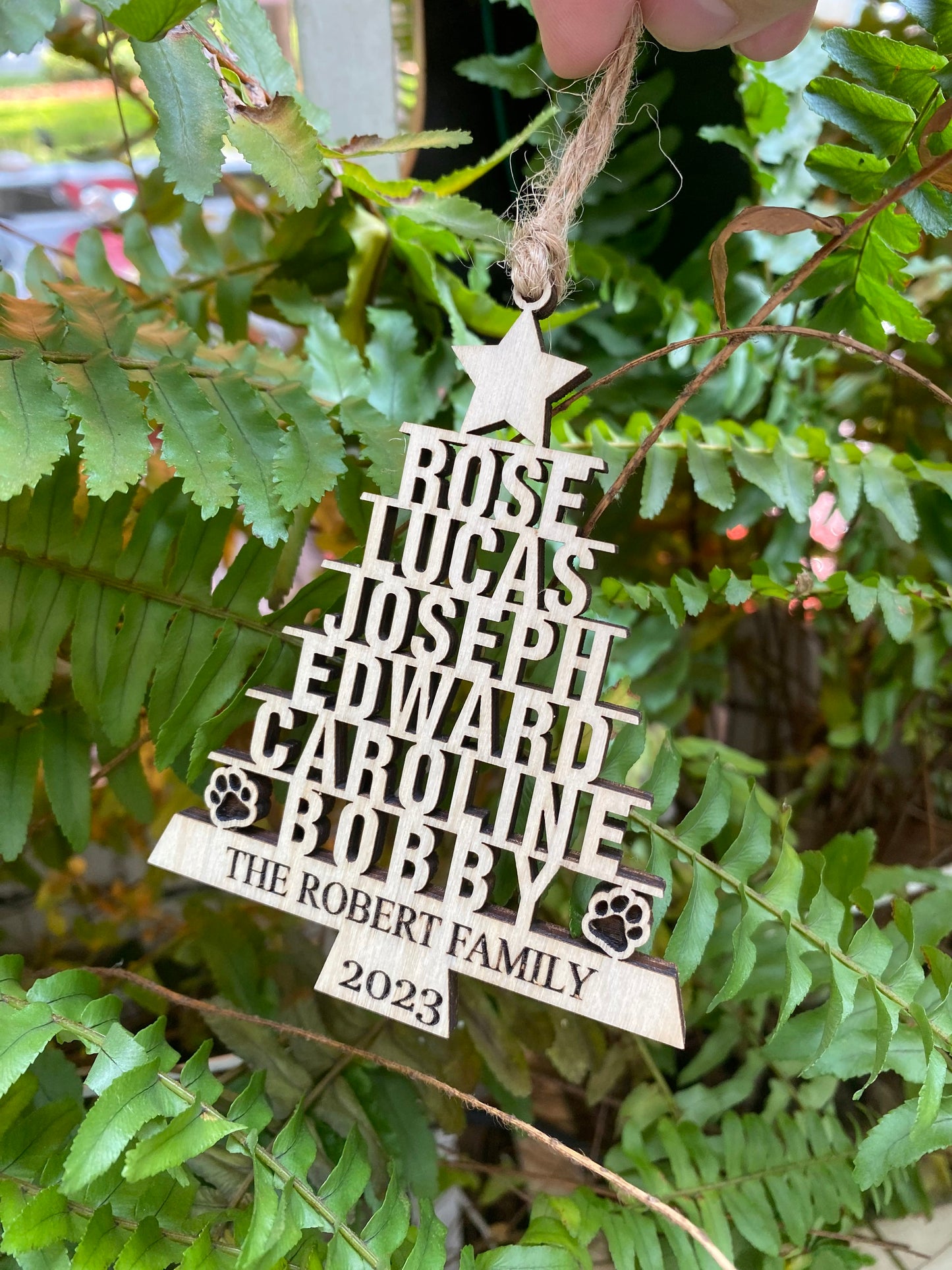 Family Christmas Ornament - Christmas Tree Ornament with Family Names - Christmas Tree Name Ornament - 2023