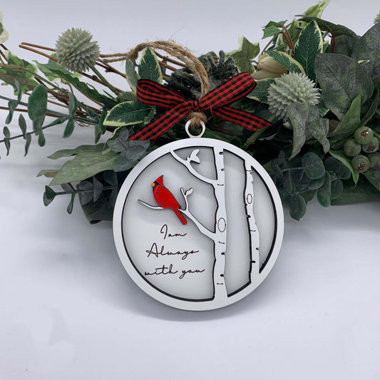 Cardinal Memorial Ornament- We am always with you