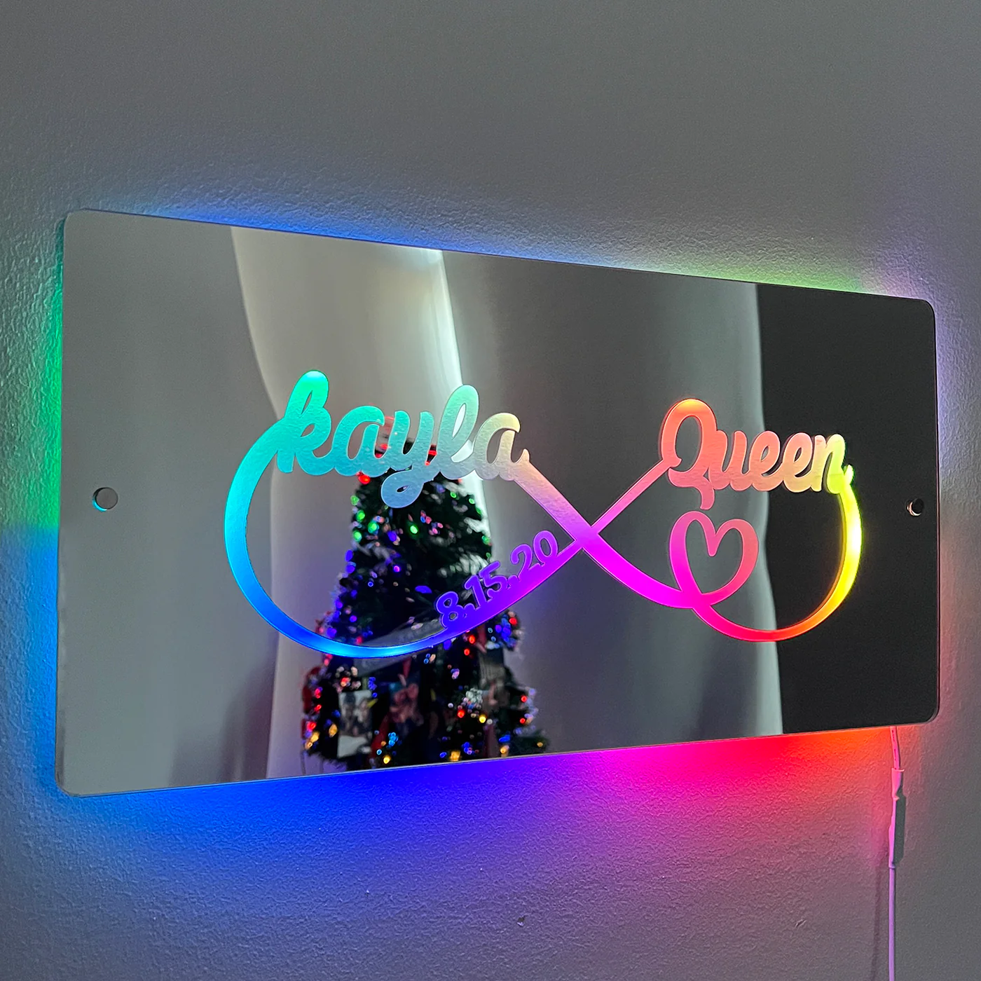 Personalized Name Infinity Sign Light Up Mirror