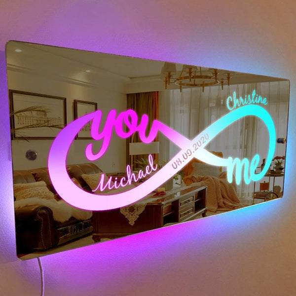 Personalized Name Infinity Sign Light Up Mirror