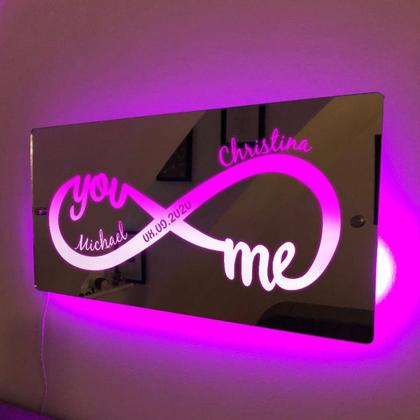 Personalized Name Infinity Sign Light Up Mirror