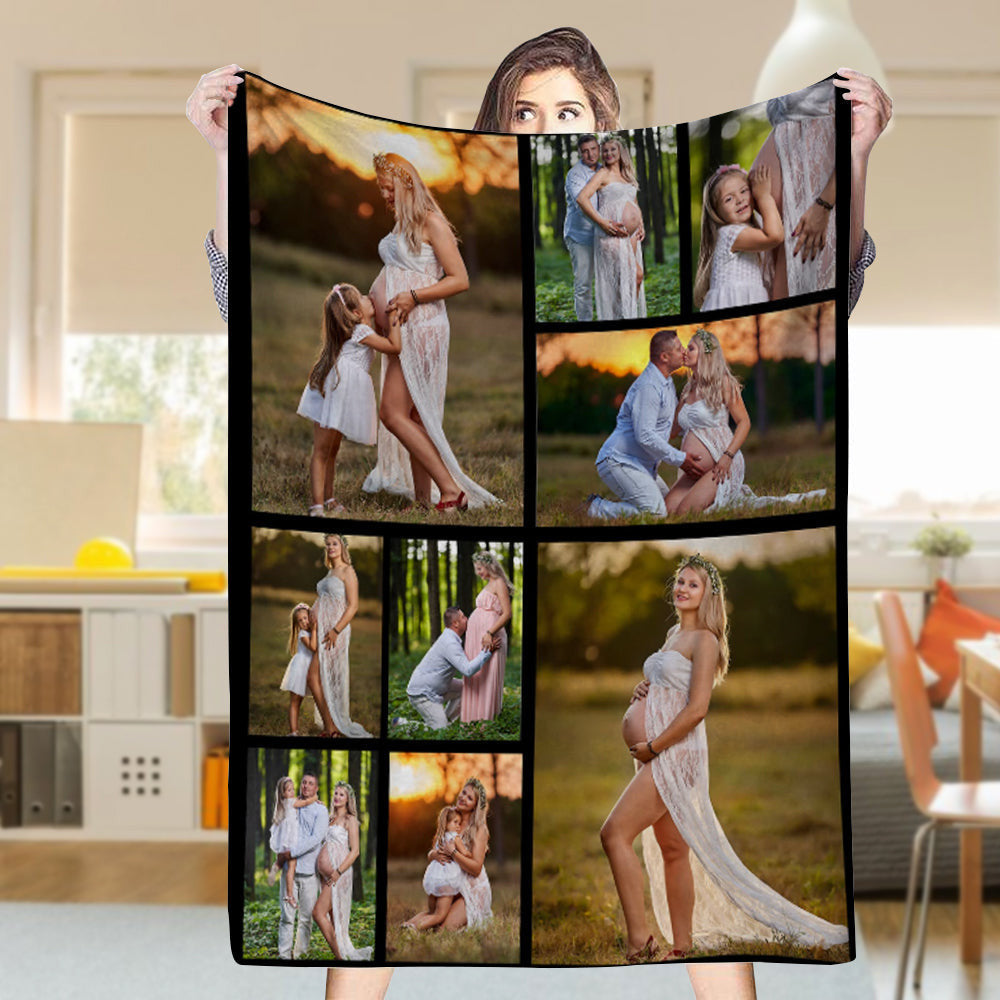 Personalized 9 Photos Blanket Gift for Family