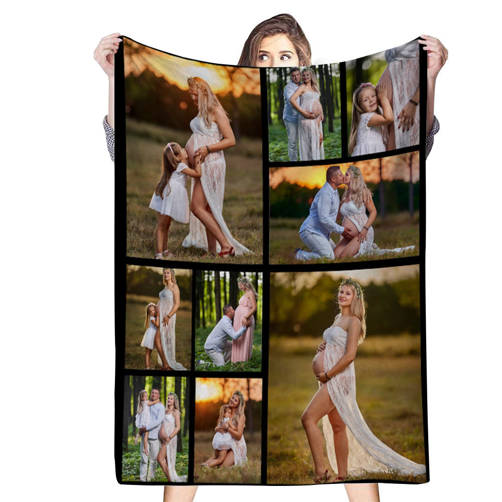 Personalized 9 Photos Blanket Gift for Family