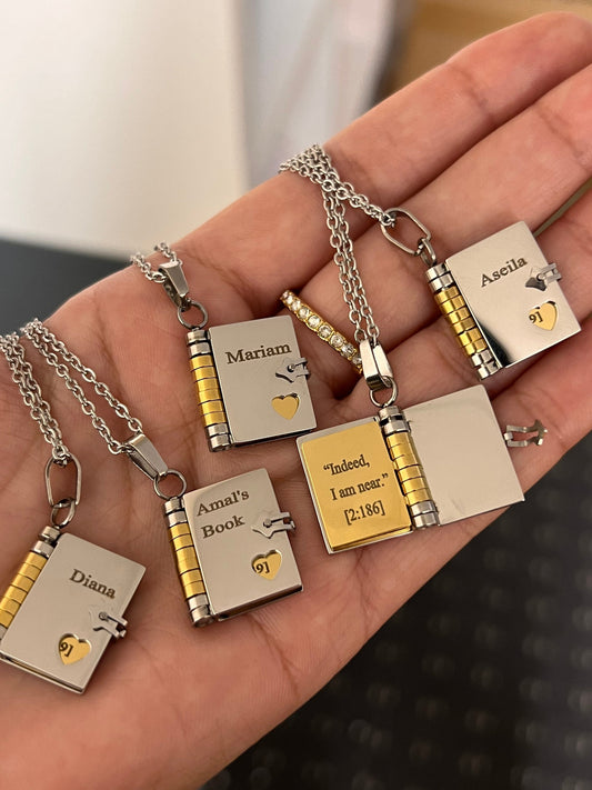 Personalized Book Necklace - Meaningful gift for loved one