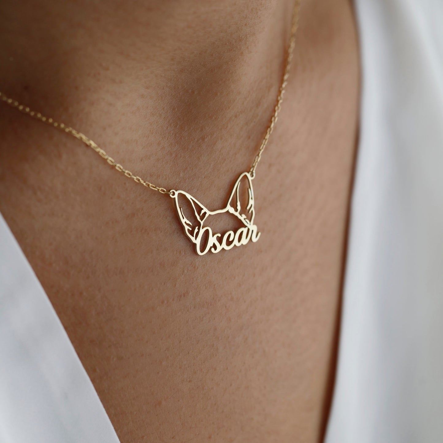 Personalized Dog Ears Necklace