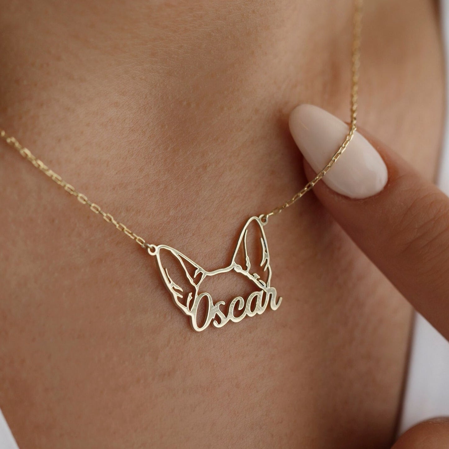 Personalized Dog Ears Necklace