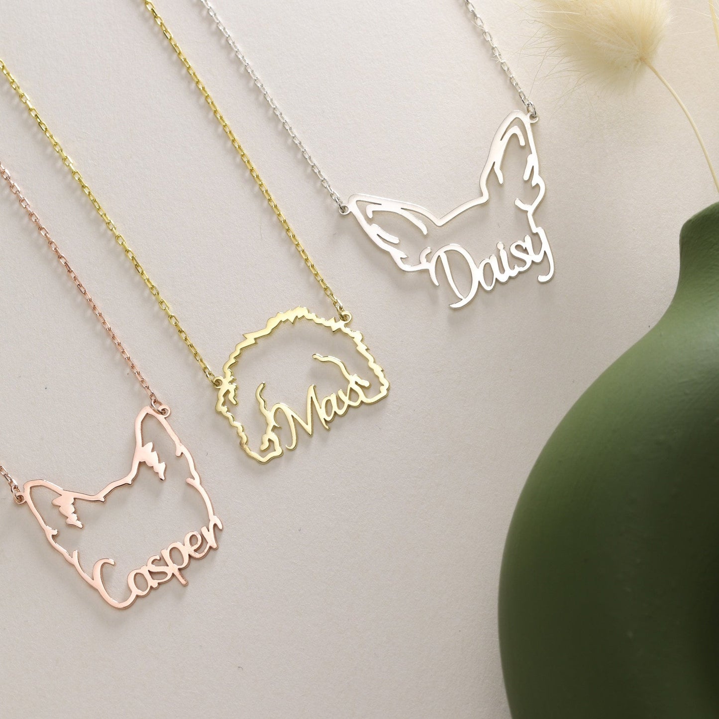 Personalized Dog Ears Necklace